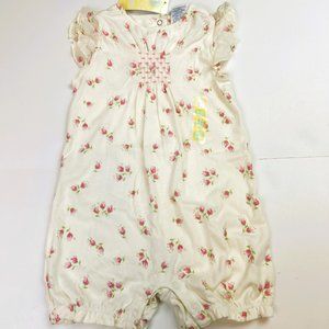 COPY - NWT Gymboree Baby Girl Smocked Rosebud Romper Size 9-12 Months